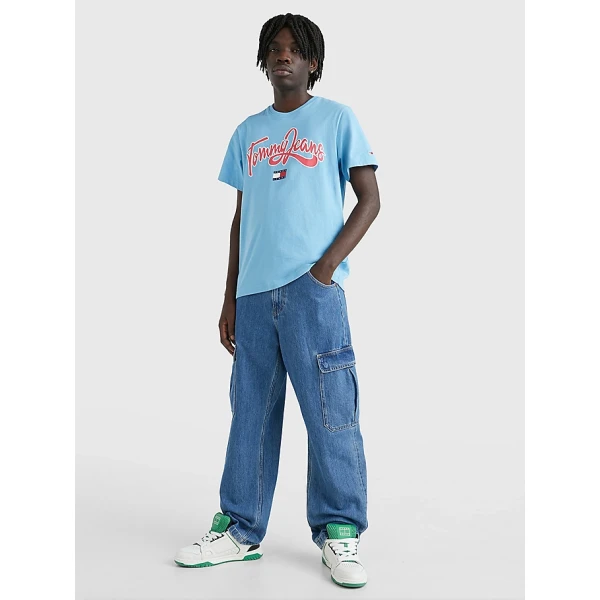 DM0DM16403_CY7_alternate1 Ανδρική Μπλούζα TOMMY JEANS COLLEGE POP DM0DM16403 Γαλάζιο - Image 2