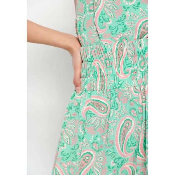 FBL007-113-02_GREEN_FIG_3 Γυναικεία Loose fit εμπριμέ παντελόνα  FBL007-113-02 - Image 6