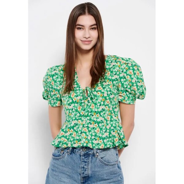 FBL007-121-17_APPLE_MINT_1 Γυναικείο τοπ με all over Floral τύπωμα  FBL007-121-17 - Image 1