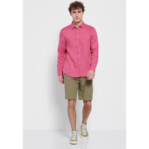 FBM007-001-05_ROSE_2 Ανδρικό Πουκάμισο Λινό FUNKY BUDDHA FBM007-001-05 ΡΟΖ - Image 3
