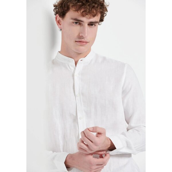 Ανδρικό Πουκάμισο Λινό FUNKY BUDDHA MAO FBM-007-003-05 Λευκό - Image 3