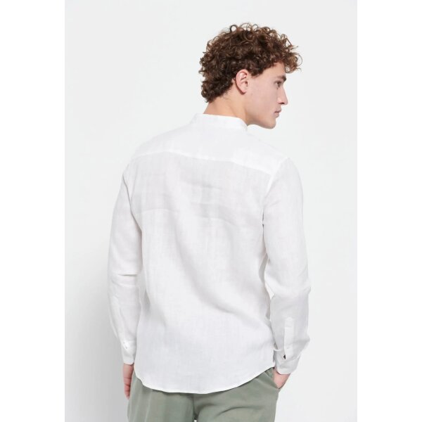 Ανδρικό Πουκάμισο Λινό FUNKY BUDDHA MAO FBM-007-003-05 Λευκό - Image 4