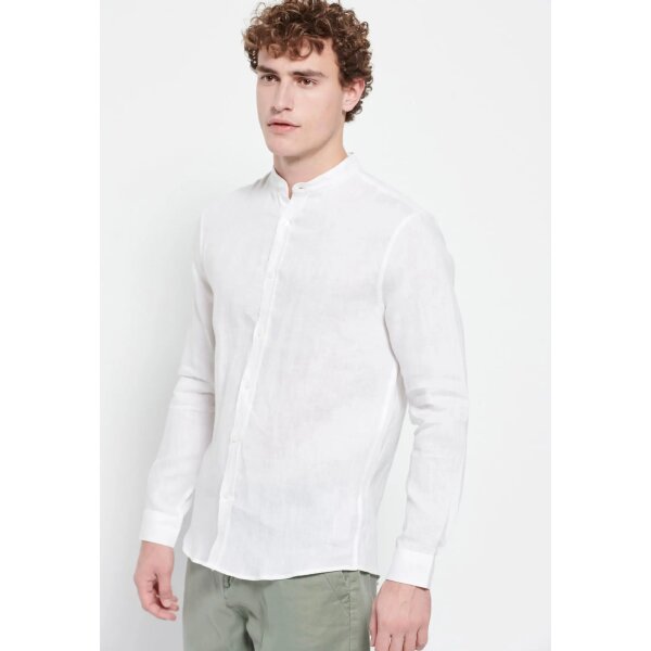 Ανδρικό Πουκάμισο Λινό FUNKY BUDDHA MAO FBM-007-003-05 Λευκό - Image 5