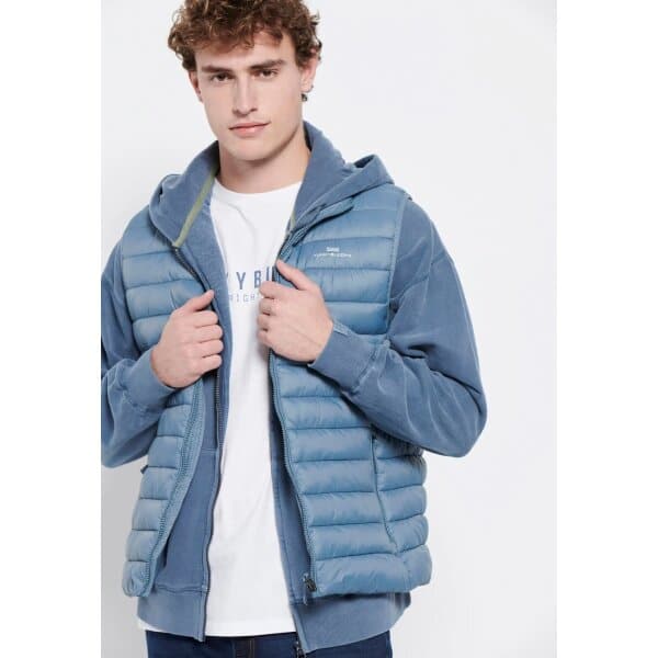 FBM007-004-01_DUSTY_BLUE_2 Ανδρικό Γιλέκο FUNKY BUDDHA FBM007-004-01 Μπλέ - Image 3