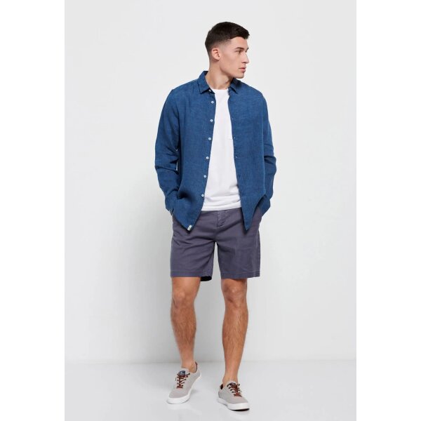 Ανδρικό Πουκάμισο Λινό FUNKY BUDDHA FBM007-004-05 Μπλέ - Image 3