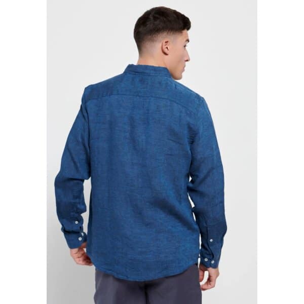 Ανδρικό Πουκάμισο Λινό FUNKY BUDDHA FBM007-004-05 Μπλέ - Image 5