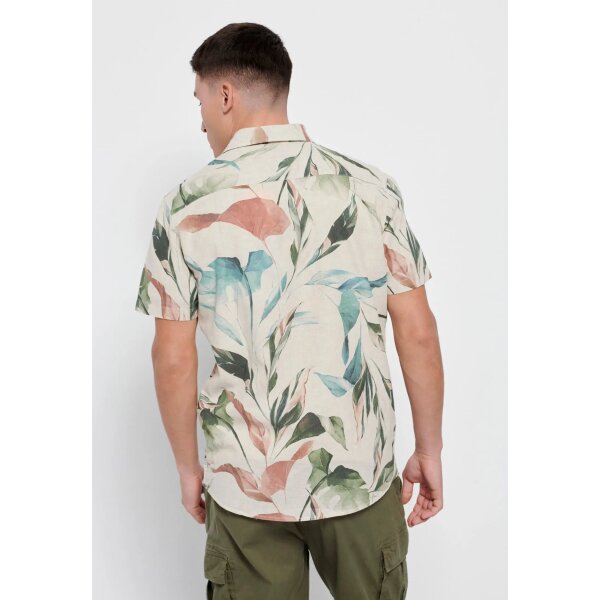 Ανδρικό Πουκάμισο Λινό FUNKY BUDDHA FBM007-031-05 Μπέζ - Image 4