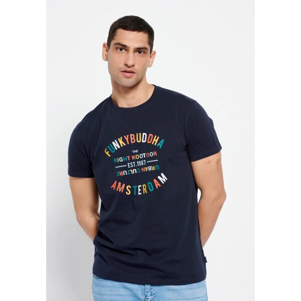 FBM007-035-04_NAVY_1 Ανδρική Μπλούζα FUNKY BUDDHA FBM007-035-04 Μπλέ - Image 2