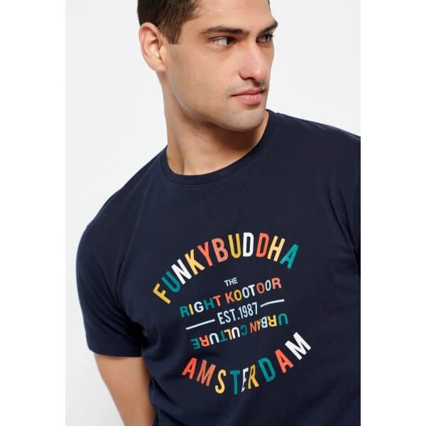 FBM007-035-04_NAVY_3 Ανδρική Μπλούζα FUNKY BUDDHA FBM007-035-04 Μπλέ - Image 4