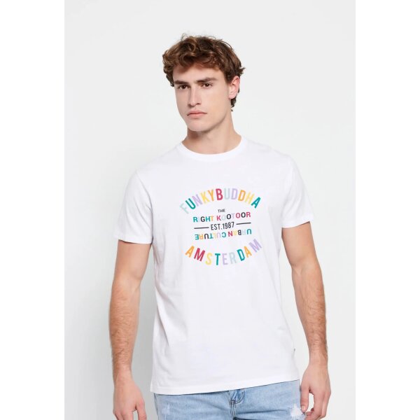 Ανδρική Μπλούζα FUNKY BUDDHA FBM007-035-04 Λευκό - Image 2