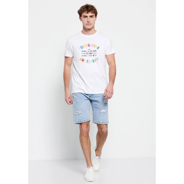 Ανδρική Μπλούζα FUNKY BUDDHA FBM007-035-04 Λευκό - Image 3