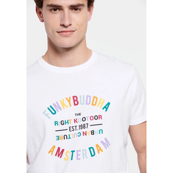 Ανδρική Μπλούζα FUNKY BUDDHA FBM007-035-04 Λευκό - Image 4