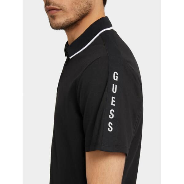 Ανδρικό POLO GUESS PAUL PIQUE M2YP25KARS0 Μαύρο - Image 4