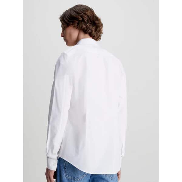 J30J319065_YAF_alternate1 Ανδρικό Πουκάμισο Calvin Klein LOGO SLIM STRETCH J30J319065 Λευκό - Image 2