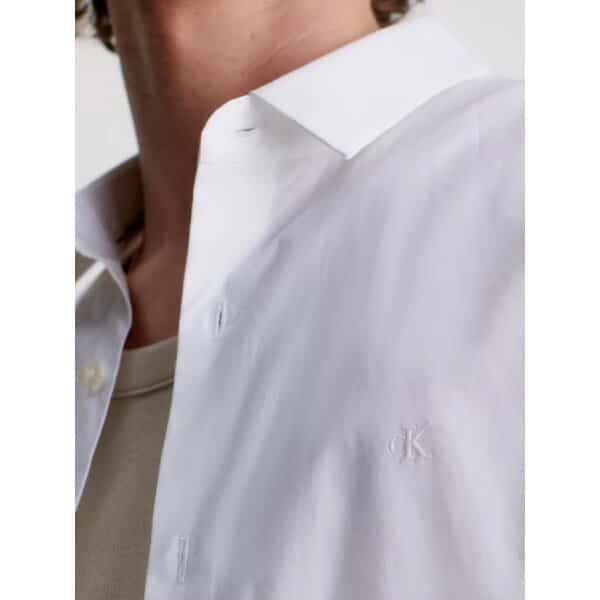J30J319065_YAF_alternate2 Ανδρικό Πουκάμισο Calvin Klein LOGO SLIM STRETCH J30J319065 Λευκό - Image 3