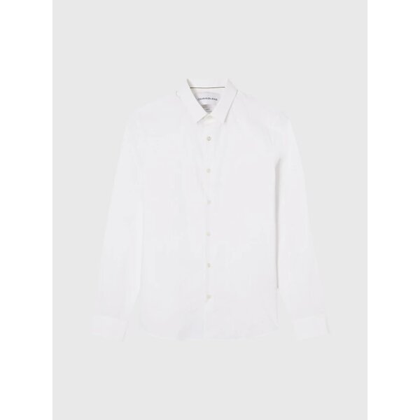 J30J319065_YAF_alternate4 Ανδρικό Πουκάμισο Calvin Klein LOGO SLIM STRETCH J30J319065 Λευκό - Image 5