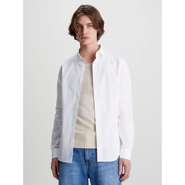 J30J319065_YAF_main Ανδρικό Πουκάμισο Calvin Klein LOGO SLIM STRETCH J30J319065 Λευκό - Image 1
