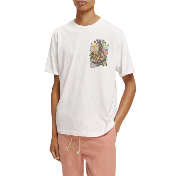 Ανδρική Μπλούζα SCOTCH & SODA FRON & BACK 172304 Λευκό - Image 2