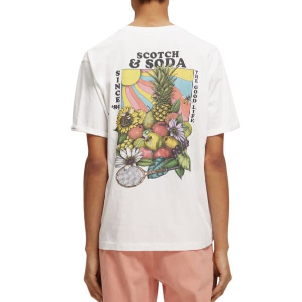 Ανδρική Μπλούζα SCOTCH & SODA FRON & BACK 172304 Λευκό - Image 3