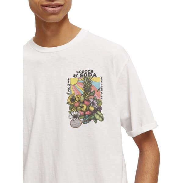 Ανδρική Μπλούζα SCOTCH & SODA FRON & BACK 172304 Λευκό - Image 4