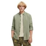 Ανδρικό Πουκάμισο SCOTCH & SODA LINEN WITH SLEEVE 171612 Χακί - Image 6