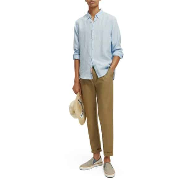 Ανδρικό Πουκάμισο SCOTCH & SODA  LINEN WITH SLEEVE 171612 Γαλάζιο - Image 2