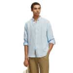 Ανδρικό Πουκάμισο SCOTCH & SODA LINEN WITH SLEEVE 171612 Γαλάζιο - Image 7