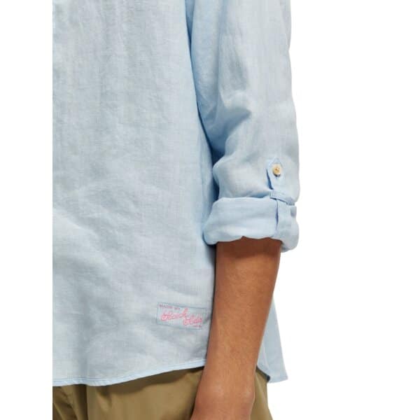 Ανδρικό Πουκάμισο SCOTCH & SODA  LINEN WITH SLEEVE 171612 Γαλάζιο - Image 4