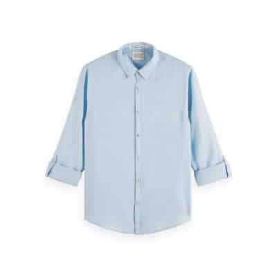 Ανδρικό Πουκάμισο SCOTCH & SODA LINEN WITH SLEEVE 171612 Γαλάζιο