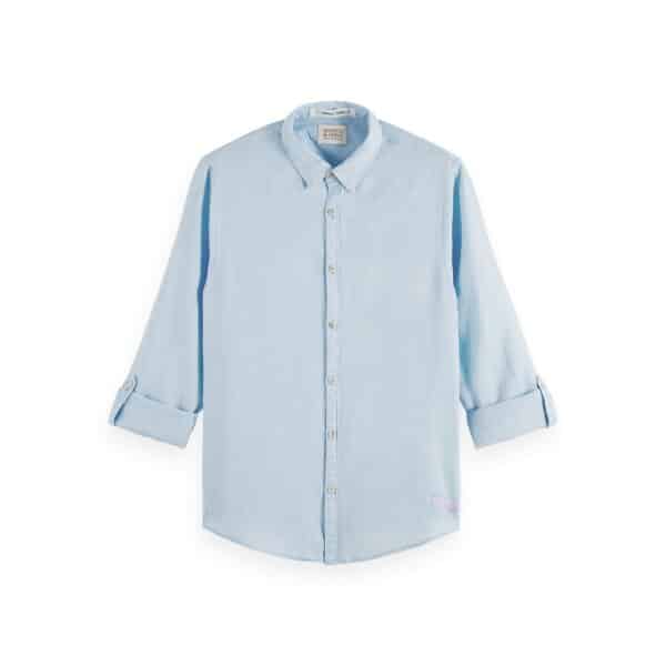 Ανδρικό Πουκάμισο SCOTCH & SODA  LINEN WITH SLEEVE 171612 Γαλάζιο - Image 1