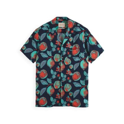 Ανδρικό Πουκάμισο SCOTCH & SODA 171643 SLEEVED CAMP Μπλέ
