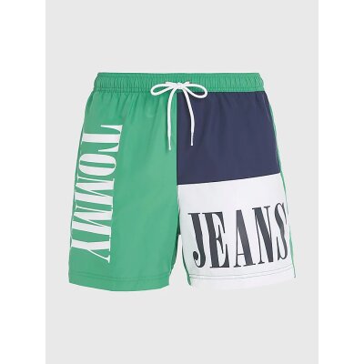 Ανδρικό Μαγιό Βερμούδα TOMMY JEANS DRAWSTRING COLORBLOCK UM0UM02753 Πράσινο Μπλέ