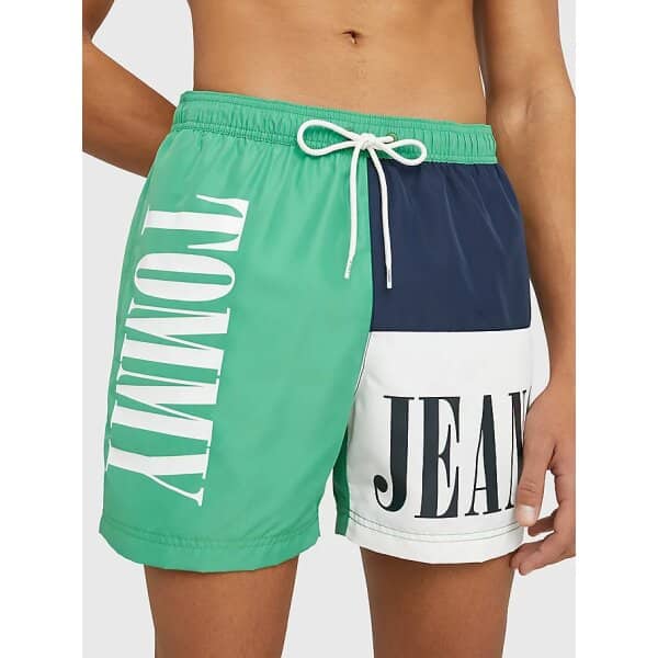 UM0UM02753_LY3_main Ανδρικό Μαγιό Βερμούδα TOMMY JEANS DRAWSTRING COLORBLOCK UM0UM02753 Πράσινο Μπλέ - Image 5
