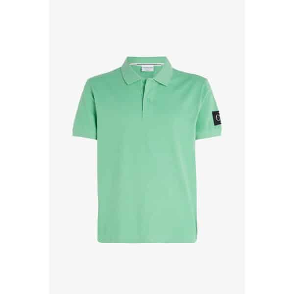 calvin-klein-jeans-j30j322850-l1c-neptunes-wave Ανδρική Μπλούζα POLO CALVIN KLEIN J30J322850 MONOLOGO BADGE Πράσινο - Image 1