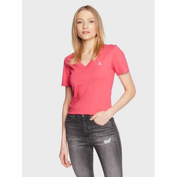 calvin-klein-jeans-t-shirt-j20j220303-roz-slim-fit-1 ΓΥΝΑΙΚΕΙΑ ΜΠΛΟΥΖΑ ΡΟΖ CALVIN KLEIN J20J220303-XI1 - Image 1