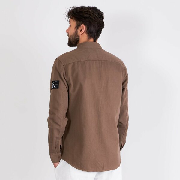 Ανδρικό Πουκάμισο Λινό M/M CALVIN KLEIN LINEN J30J322953 Καφέ - Image 5