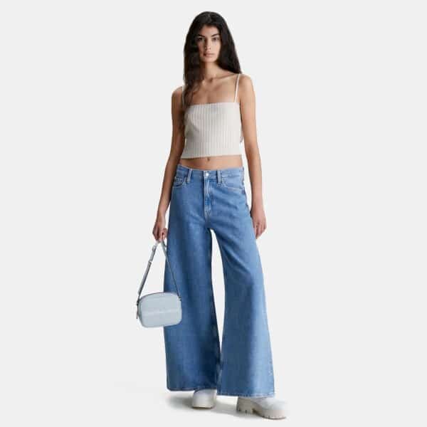 calvin-klein-rib-cropped-strappy-top (3) Γυναικείο Αμάνικο T-Shirt Μπέζ Calvin Klein Rib Cropped J20J221009 ACI - Image 4
