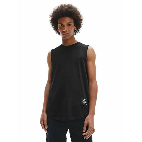 Ανδρική Μπλούζα Αμάνικη CALVIN KLEIN J30J320597 MONOLOGO BADGE TANK Μαύρο - Image 4
