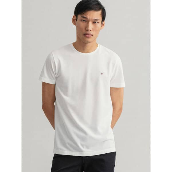 Ανδρική Μπλούζα GANT SLIM PIQUE SS 2023017 Λευκό - Image 3