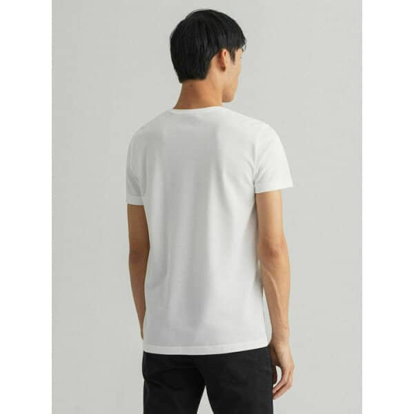 Ανδρική Μπλούζα GANT SLIM PIQUE SS 2023017 Λευκό - Image 5