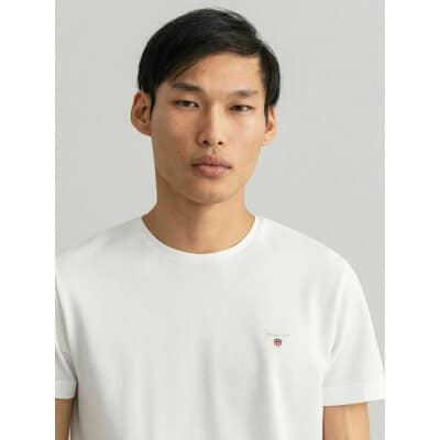 Ανδρική Μπλούζα GANT SLIM PIQUE SS 2023017 Λευκό