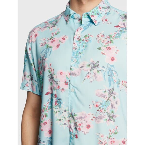 guess-poukamiso-m3gh34-wd4z2-mple-slim-fit (3) Ανδρικό Πουκάμισο Κοντομάνικο GUESS M3GH34WD4Z2 Γαλάζιο - Image 4