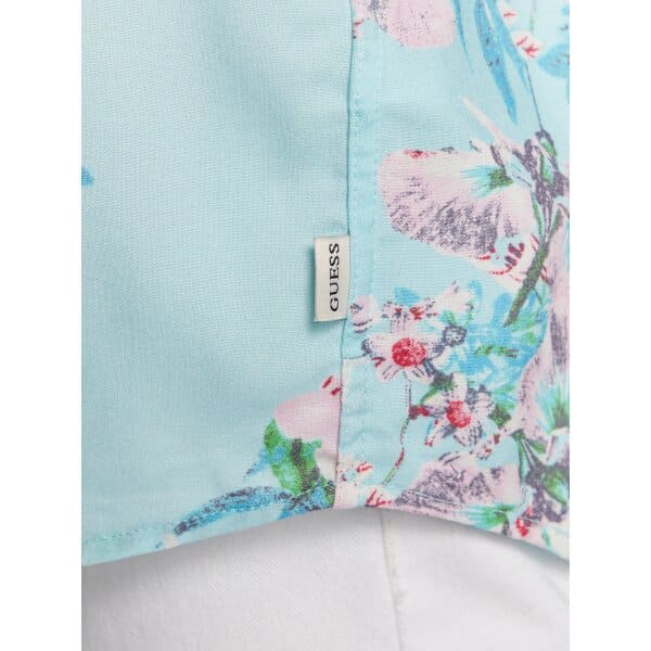 guess-poukamiso-m3gh34-wd4z2-mple-slim-fit (4) Ανδρικό Πουκάμισο Κοντομάνικο GUESS M3GH34WD4Z2 Γαλάζιο - Image 5