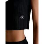 Γυναικείο Αμάνικο T-Shirt Μαύρο Calvin Klein Rib Cropped J20J221009 BEH - Image 3