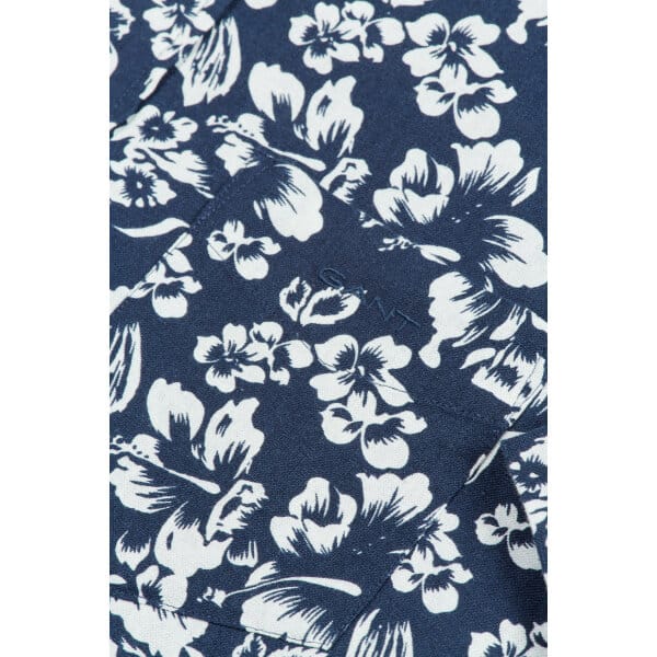 Ανδρικό Πουκάμισο Κοντομάνικο GANT 3230071 REG FLORAL LINEN Μπλέ - Image 2