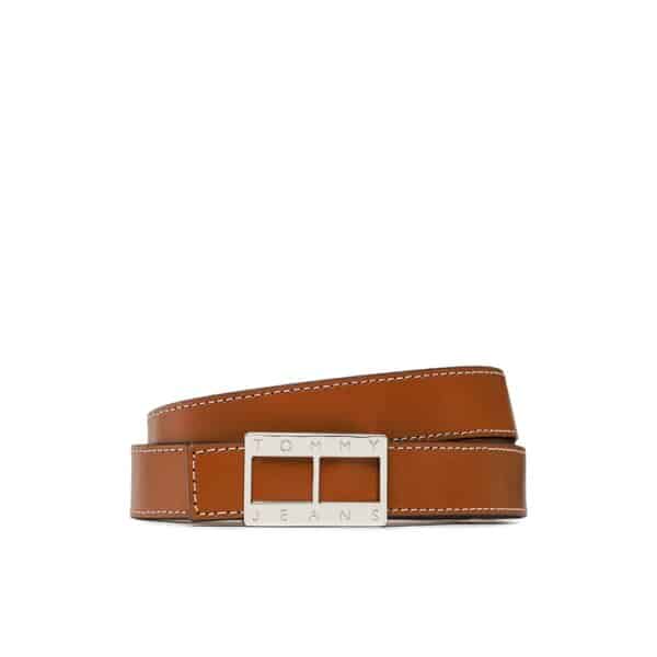 tommy-jeans-zone-gunaikeia-tjw-heritage-leather-2-5-aw0aw14073-kaphe ΓΥΝΑΙΚΕΙΑ ΖΩΝΗ ΚΑΦΕ TOMMY JEANS AW0AW14073-GB8 - Image 1