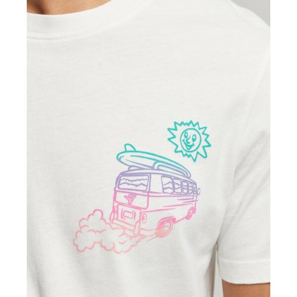 upload9223368955666173826 Ανδρική Μπλούζα  SUPERDRY VINTAGE TRAVEL STICKER M1011629A Λευκό - Image 1