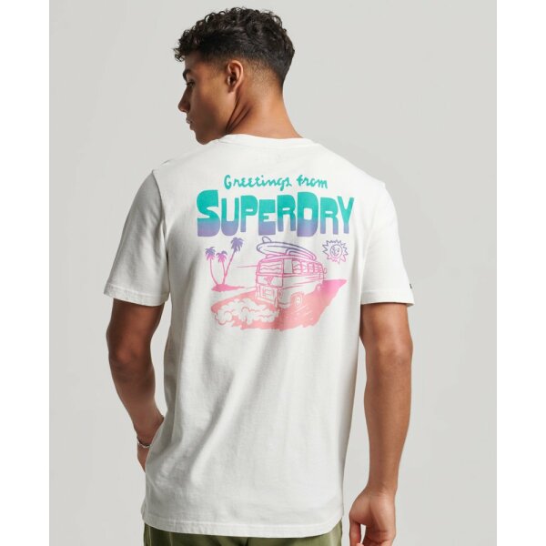 upload9223368955666173830 Ανδρική Μπλούζα  SUPERDRY VINTAGE TRAVEL STICKER M1011629A Λευκό - Image 5