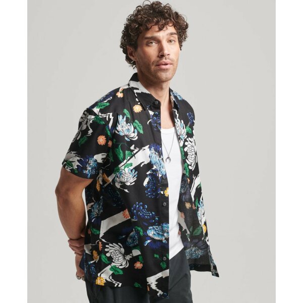upload9223368955666196046 Ανδρικό Πουκάμισο SUPERDRY VINTAGE HAWAIIAN M4010620A Μαύρο - Image 1