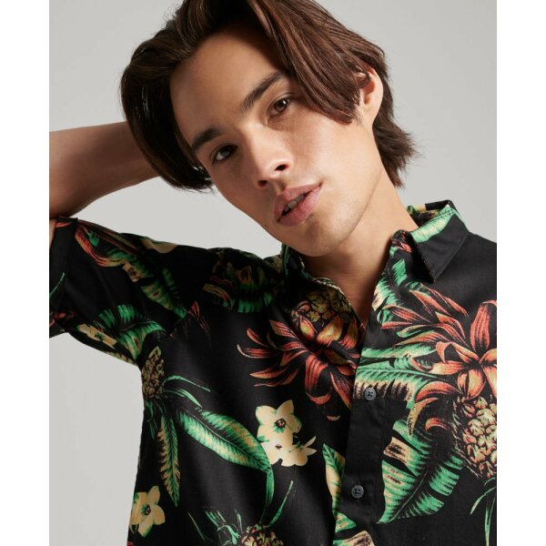 upload9223368955666196796 Ανδρικό Πουκάμισο SUPERDRY VINTAGE HAWAIIAN M4010620A Mαύρο Πράσινο - Image 2